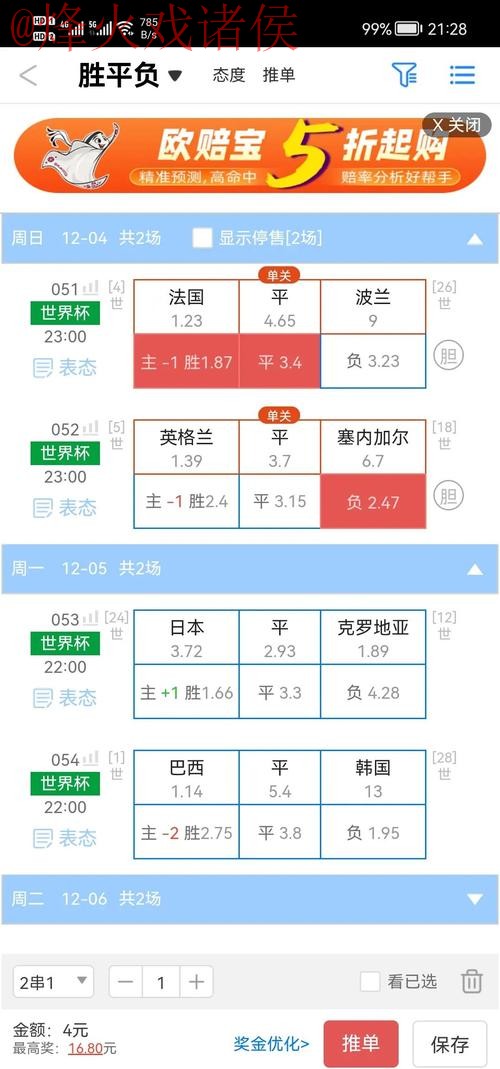 官方手机平台世界杯盘口详细解读